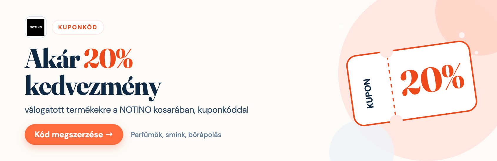 NOTINO kuponkód: akár 20% kedvezmény