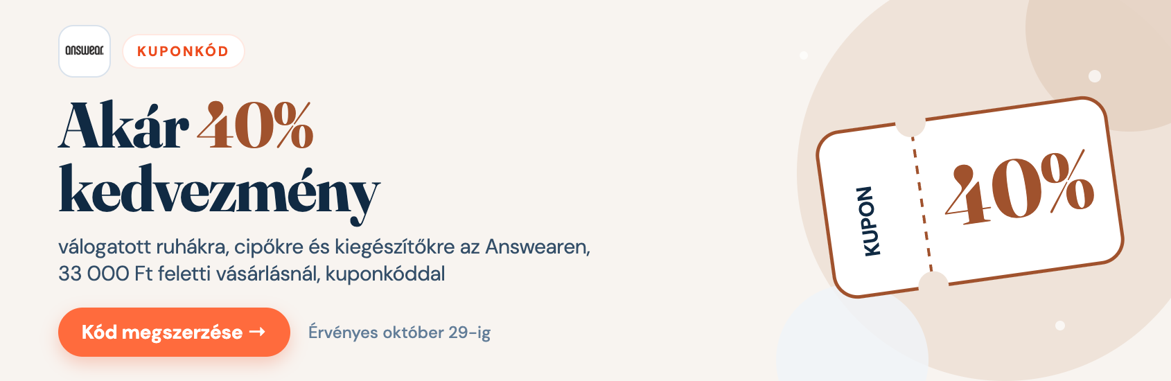 Answear kuponkód: akár 40% kedvezmény