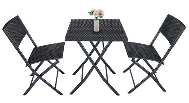 Rattan garden furniture sets: A three-piece bistro set