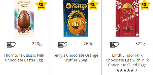 Image: ASDA selection of Superstar budget-friendly Easter eggs. ASDA selection of Superstar budget-friendly Easter eggs.