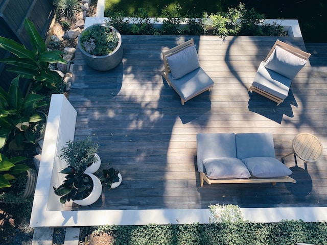Budget garden decking ideas: A variety of outdoor furniture on a decking area