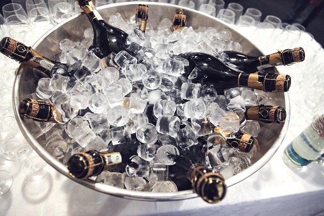 Ice bucket filled with ice and different types of Majestic Wines Champagne