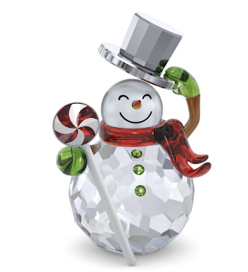 Image: Swarovski Christmas tree earrings and Holiday Cheers Dulcis snowman ornament. Swarovski Christmas tree earrings and Holiday Cheers Dulcis snowman ornament.