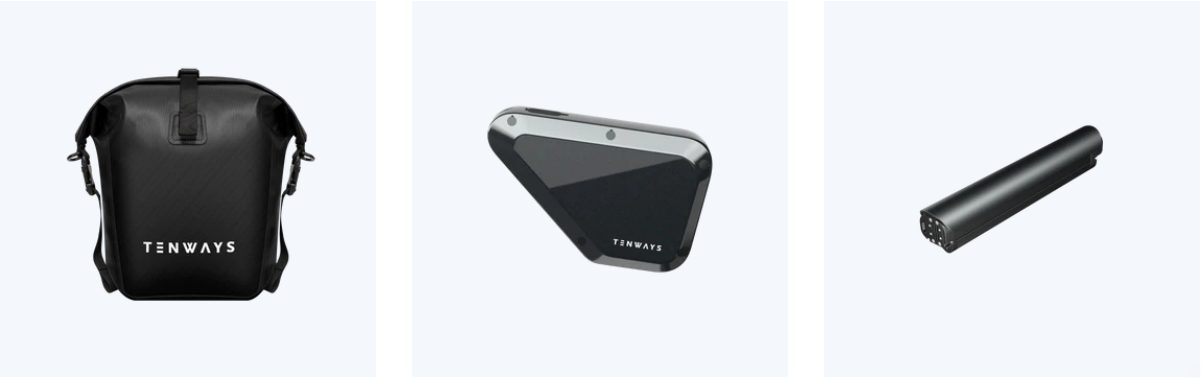 A selection of the best-selling Tenways electric bike accessories range
