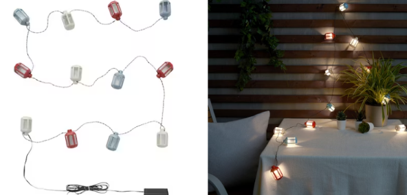 Outdoor Christmas lights and decorations: 12 LED Chain Christmas lights