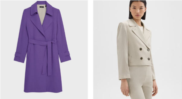 Theory clothes on sale: Two different coats from the Theory store