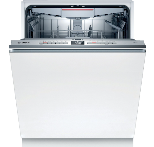 Top-rated home appliances: Bosch series 4 white integrated dishwasher.