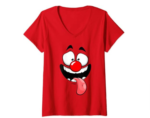 Red Nose Day accessories: Red nose t-shirt with a funny face