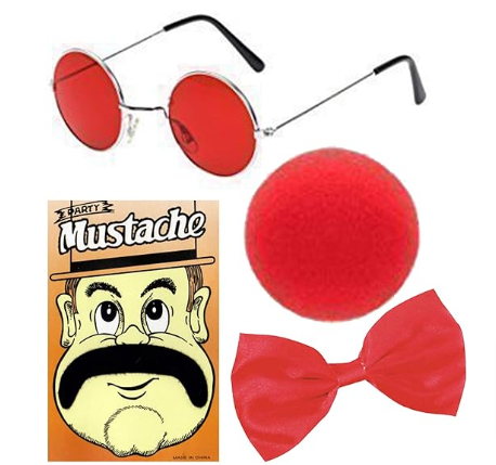 Red Nose Day accessories: Comic Relief party set.