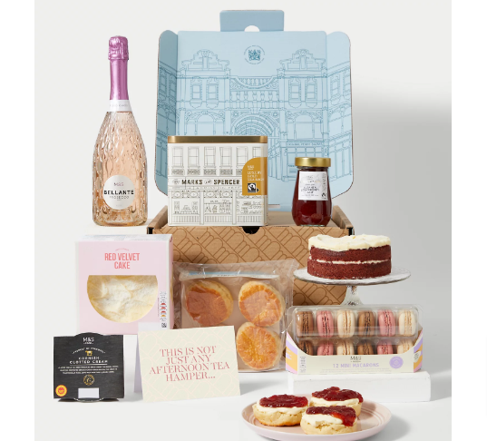 Image: M&S Mother’s Day Box: Pink Prosecco afternoon tea gift set M&S Mother’s Day Box: Pink Prosecco afternoon tea gift set