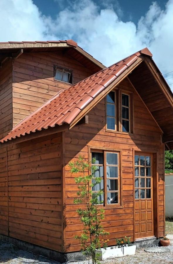 Image: A tiny home made from wood panels standing behind a garden on a cloudy day A tiny home made from wood panels standing behind a garden on a cloudy day