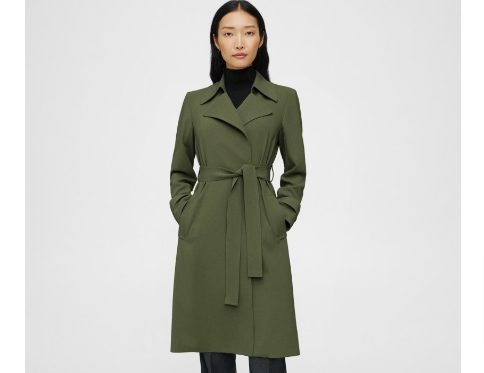 Theory clothes on sale: Oaklene bright olive trench coat
