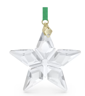 Image: Swarovski Christmas tree earrings and annual edition crystal star ornament. Swarovski Christmas tree earrings and annual edition crystal star ornament.