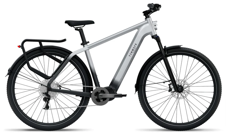 The Tenways AGO X Starlight Grey e-bike against a white background