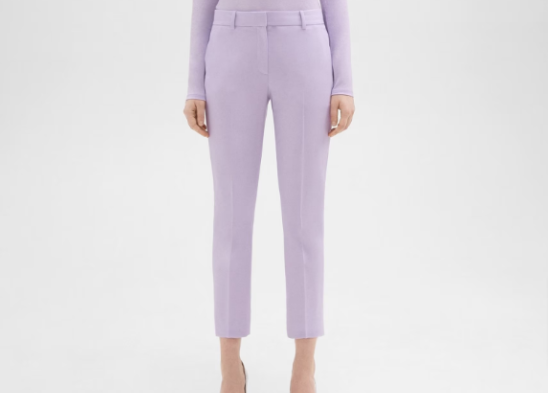 Theory clothes on sale: Lilac Sky Treeca trousers for women
