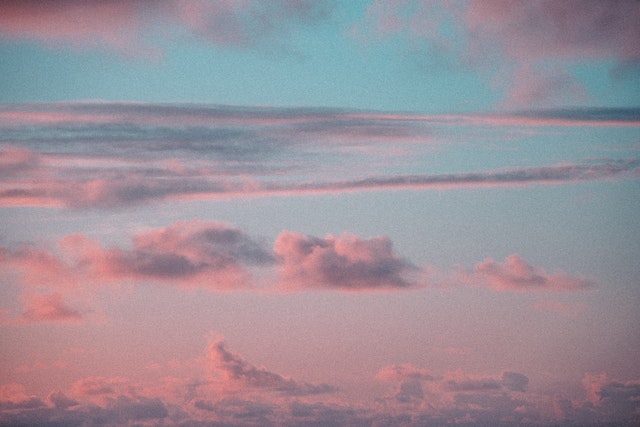 Image: Cloud by Ariana: The sky as the sun sets filled with pink and grey clouds Cloud by Ariana: The sky as the sun sets filled with pink and grey clouds