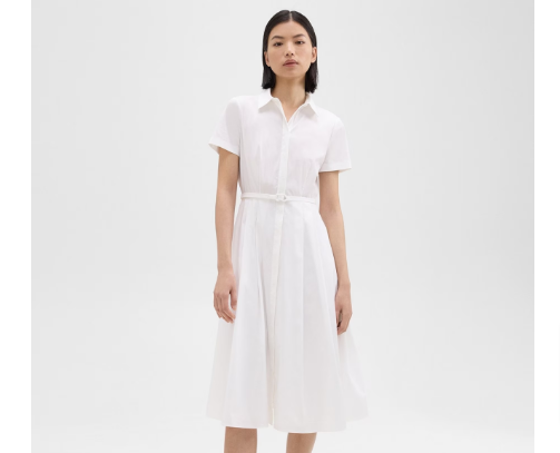 Short-sleeve white dress from the Theory clothes for sale range