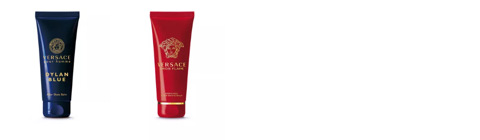 Red and Blue after-shave balm for men