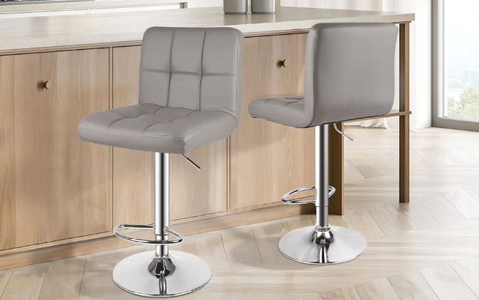 Rattan garden furniture sets: Two modern leather bar stools