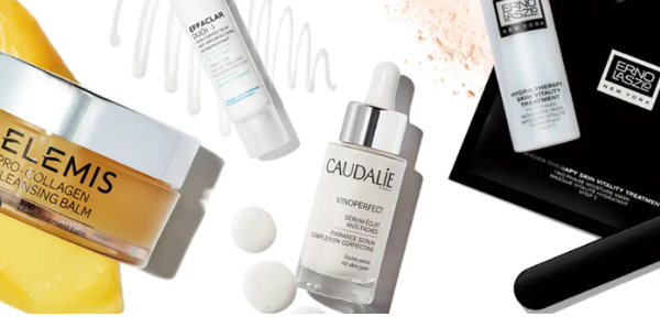 Image: A selection of the best-selling skin products that have been laid out for display A selection of the best-selling skin products that have been laid out for display