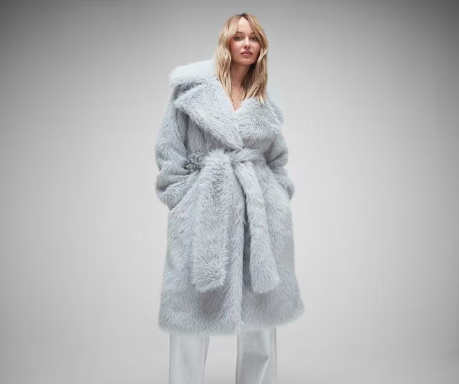 Missguided longline belt faux coat from the House Of Fraser coats range.