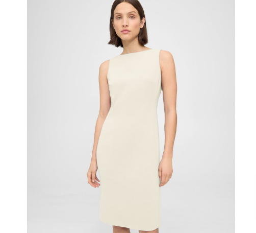 A beige flared dress from the Theory clothes for sale range