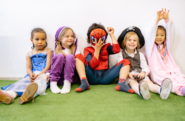 Children wearing unique World Book Day costumes from their favourite books