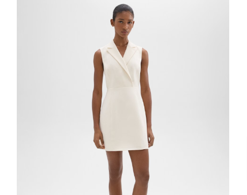 Peak lapel mini dress from the Theory clothes on sale range.