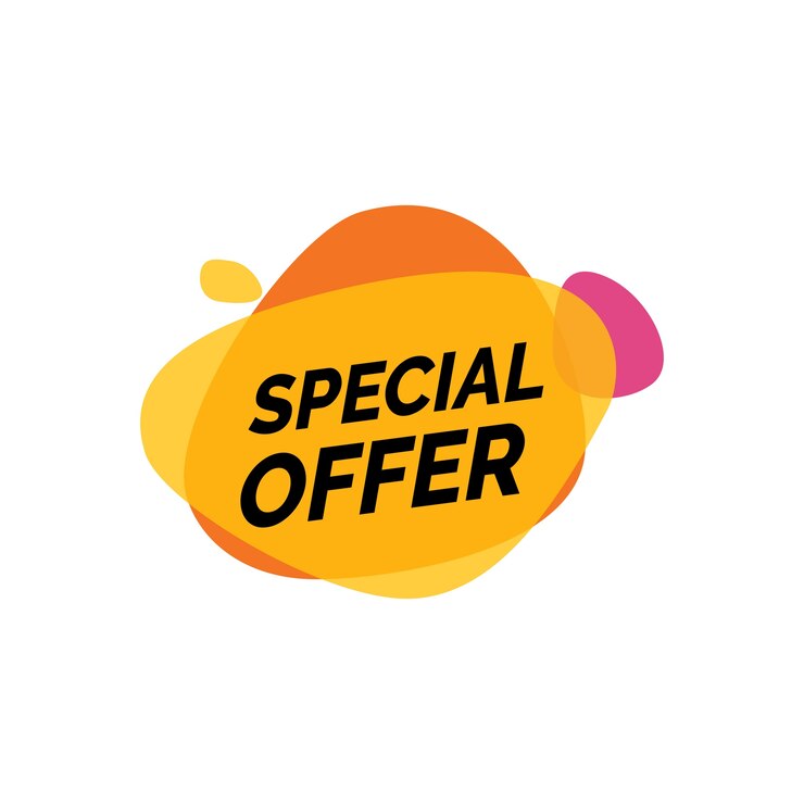 Gift ideas for teachers: Orange and pink coloured special offer logo