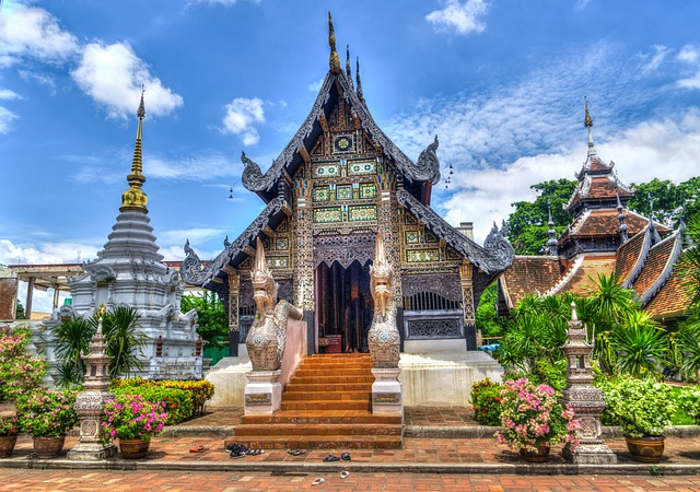 Royal sacred place architecture with beautiful features in Thailand.