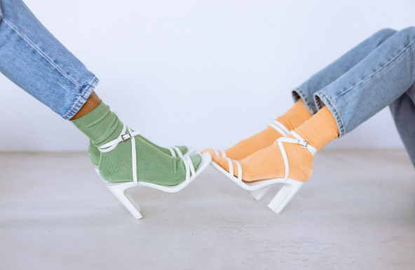 Two women wearing heels from the Dorothy Perkins ladies shoes range