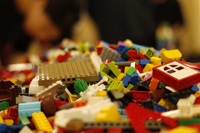 New LEGO sets: A variety of LEGO block toys scattered and piled together
