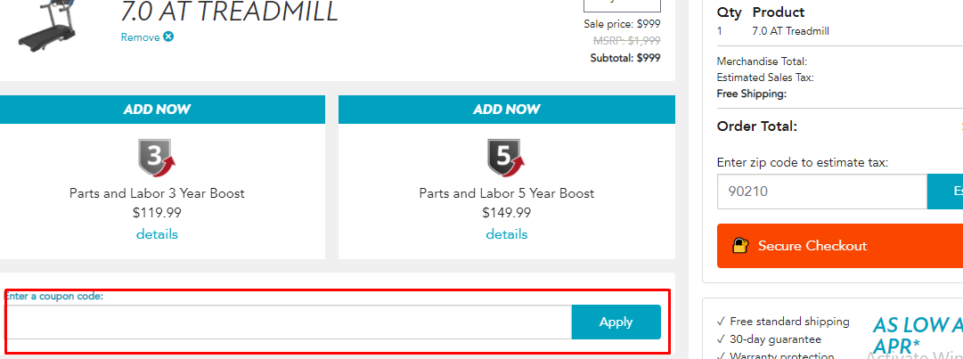How do I use my Horizon Fitness coupon code?