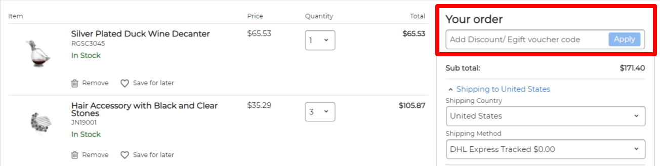 Newbridge US Checkout