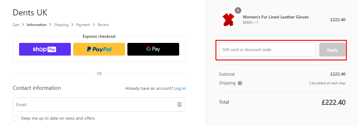 How do I use my Dents discount code?