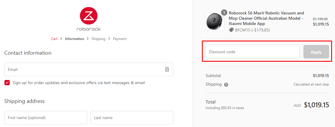 How do I use my Roborock discount code?