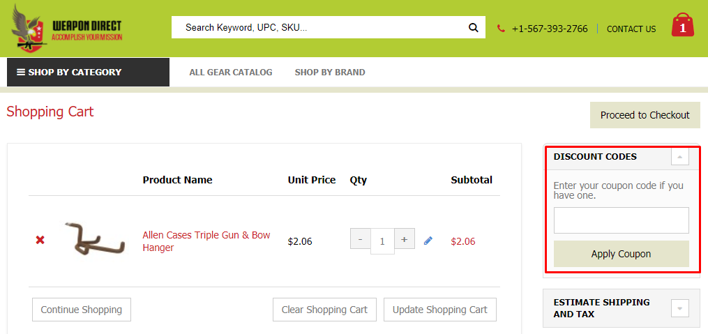 How do I use my Weapon Direct discount code?