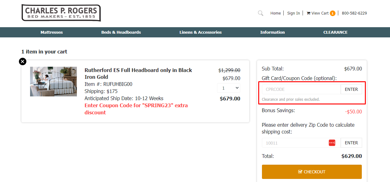 How do I use my Charles P. Rogers coupon code?