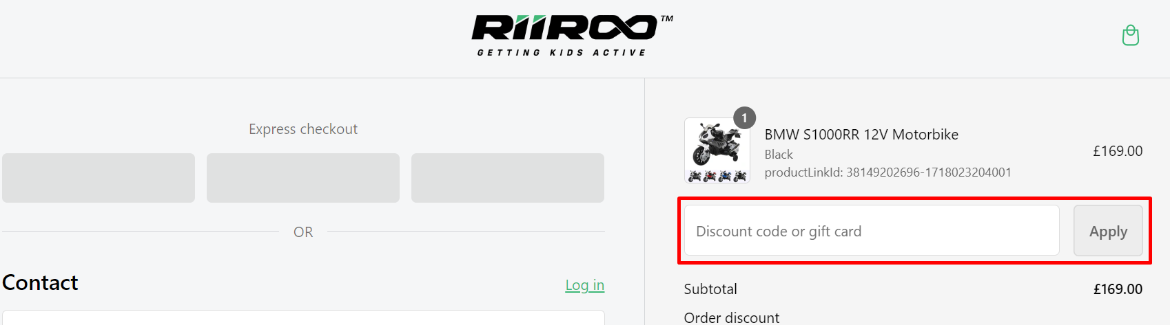 How do I use my RiiRoo discount code?