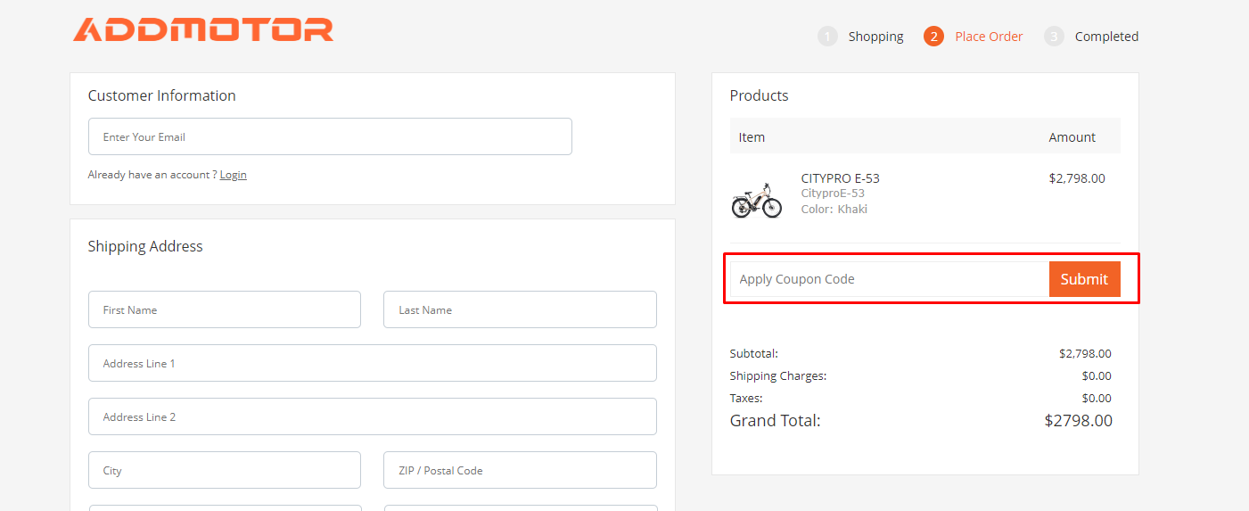 How do I use my Addmotor coupon code?