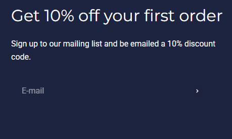 10% off when you sign up