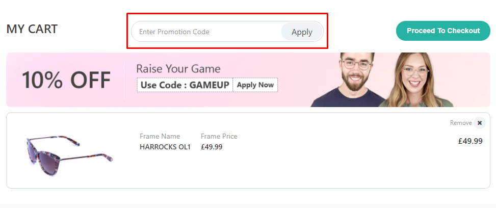 How do I use my Specscart promotion code?
