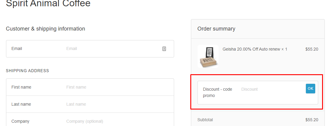 How do I use my Spirit Animal Coffee discount code?