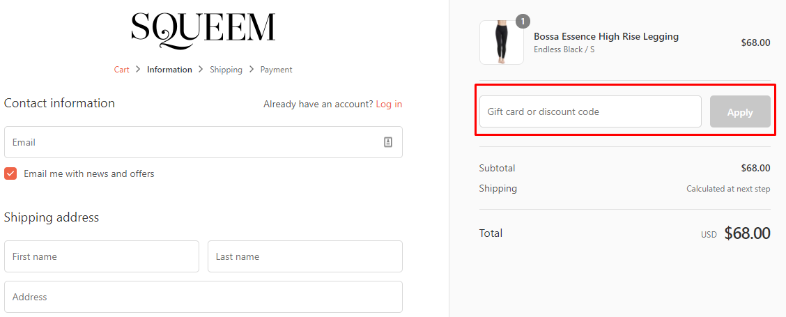 How do I use my Squeem discount code?