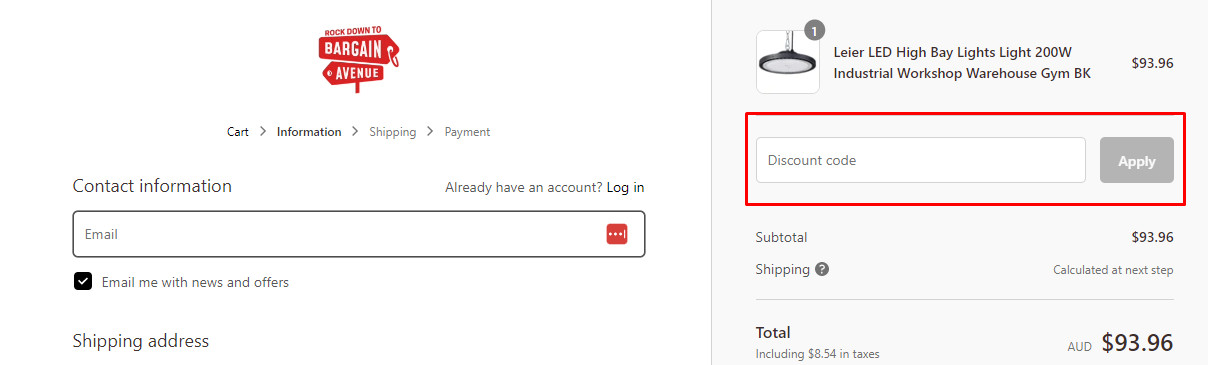 How do I use my Bargain Avenue discount code?