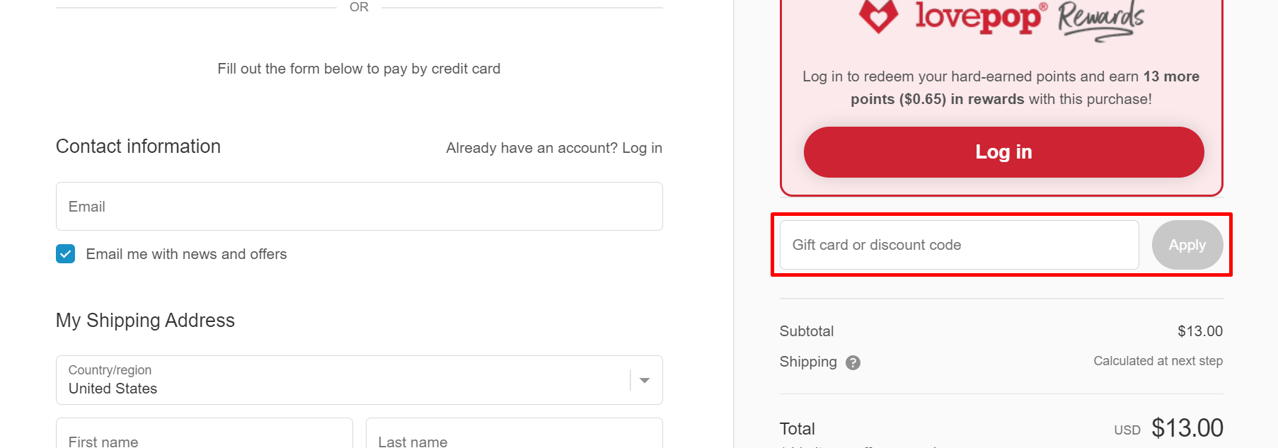 How do I use my Lovepop discount code?
