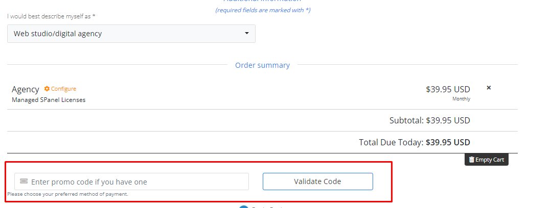 How do I use my ScalaHosting promo code?