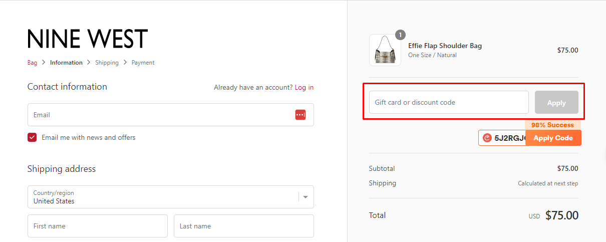 How do I use my Nine West discount code?