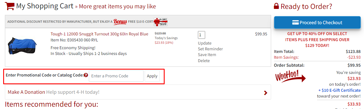 How do I use my State Line Tack promo code?