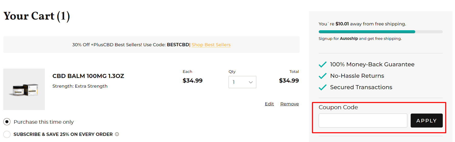 How do I use my PlusCBDoil coupon code?